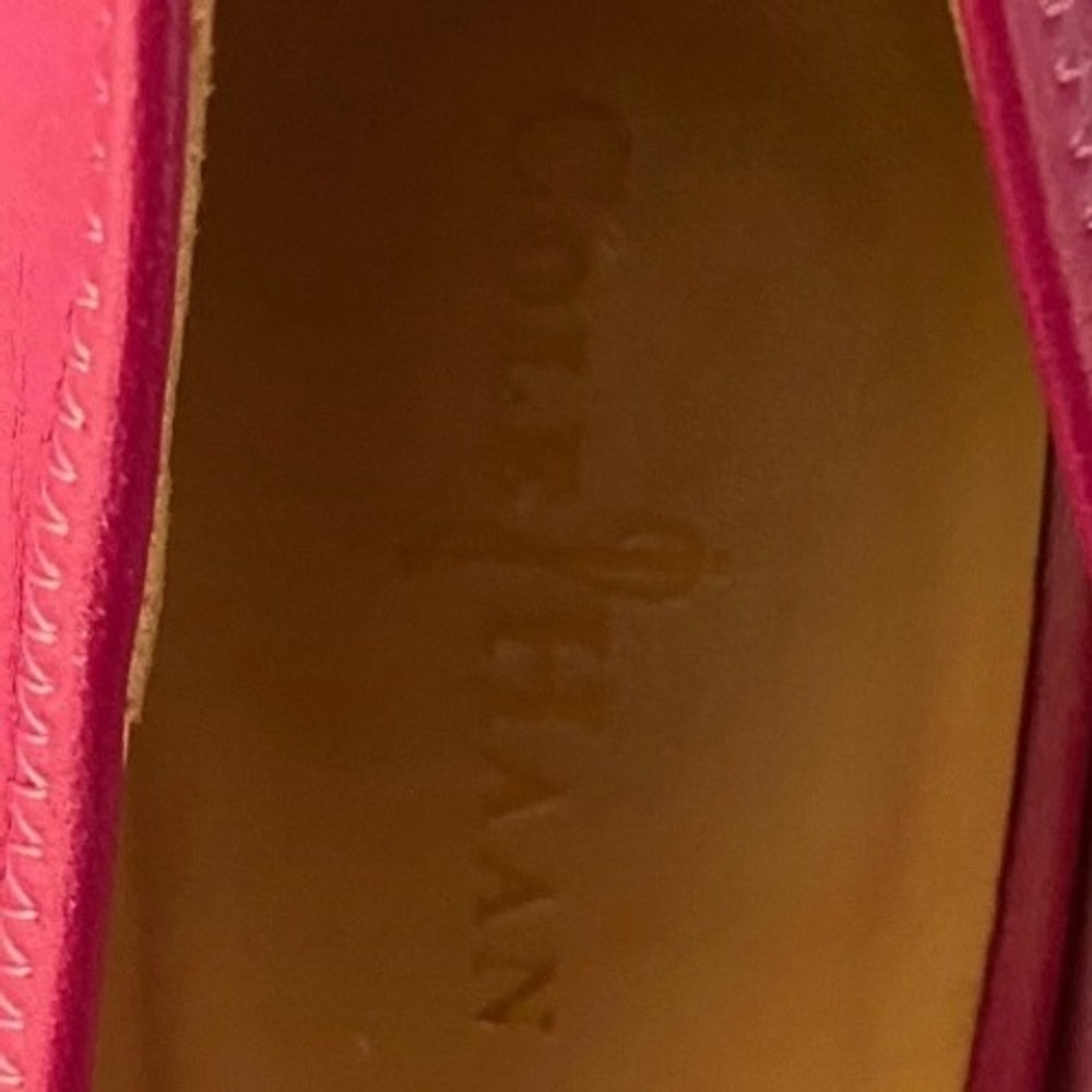 Cole Haan Womens 7.5B Pink Leather Peep Toe Wedge Pumps Comfort Slip On Shoes - Picture 5 of 6